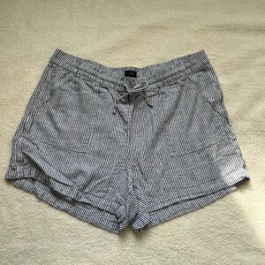 J Crew White and Black Striped Shorts